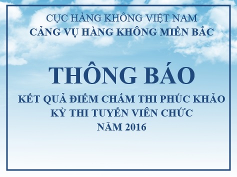 Thông báo kết quả điểm chấm thi phúc khảo kỳ thi tuyển viên chức năm 2016